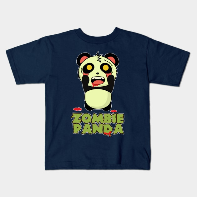 panda zombie Kids T-Shirt by aimey